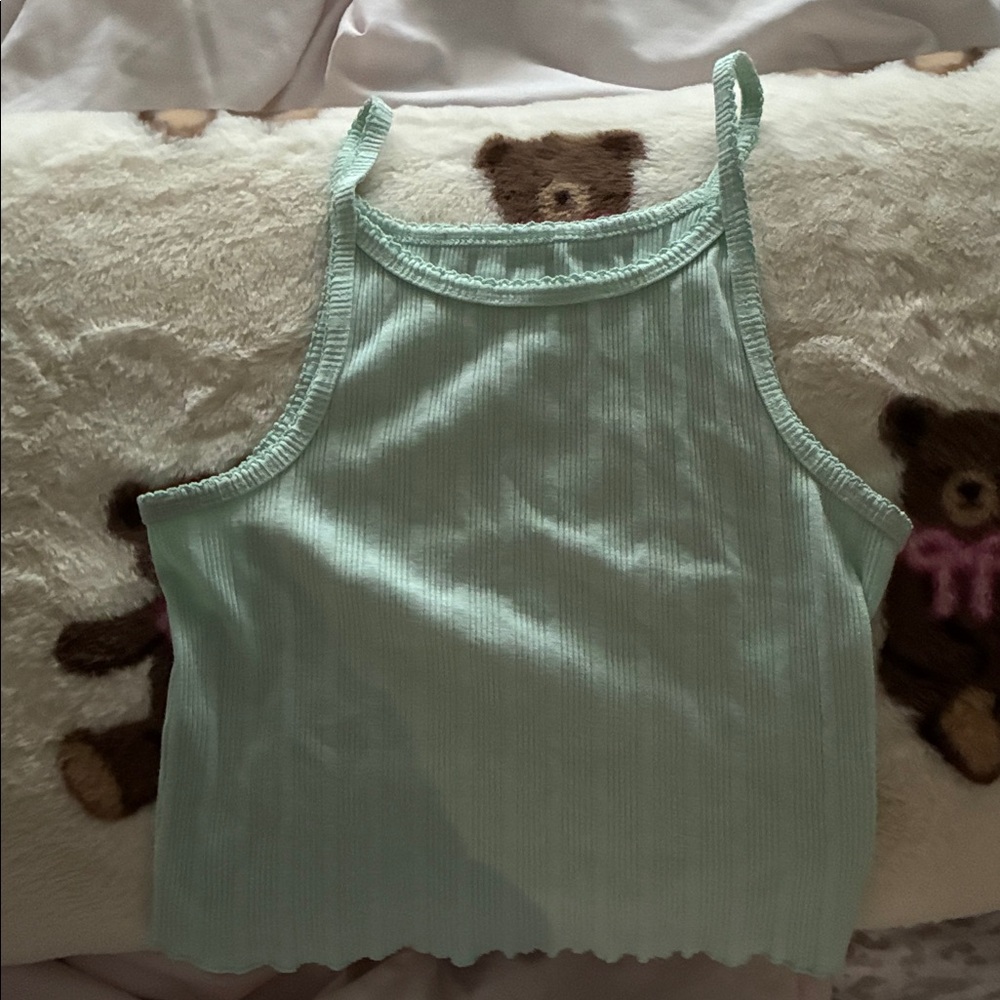 Aeropostale Light Green Ribbed Top